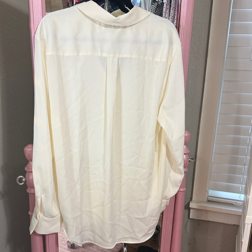 Rachel Zoe Cream Button Down Shirt - Picture 6 of 6